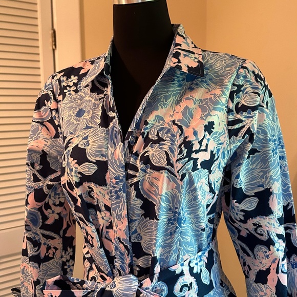 Lilly Pulitzer Vibrant Blue and Pink Floral Dress - Picture 2 of 5